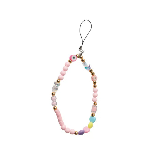 Gold & Pink Long Phone Charms