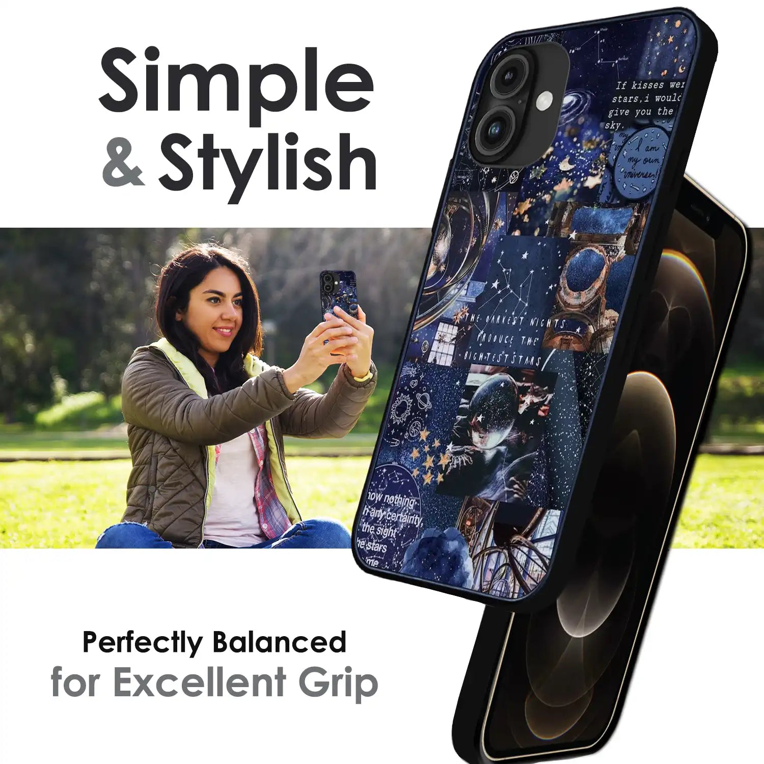 'Galaxy Dreamscape - Glossy Metal Silicone Case For Apple iPhone Infographic