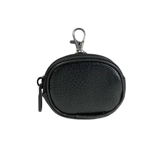 Premium Leather Keychain Coin Pouch Case with Zipper & Clip Hook