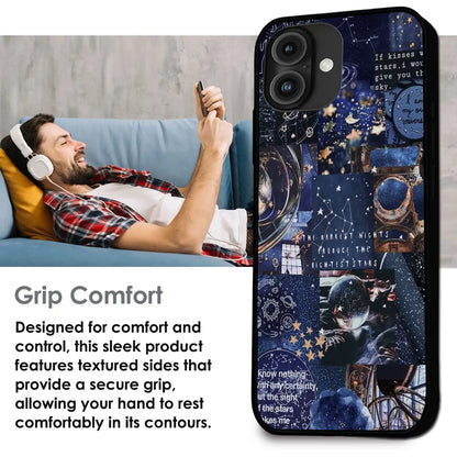 'Galaxy Dreamscape - Glossy Metal Silicone Case For Apple iPhone Infographic