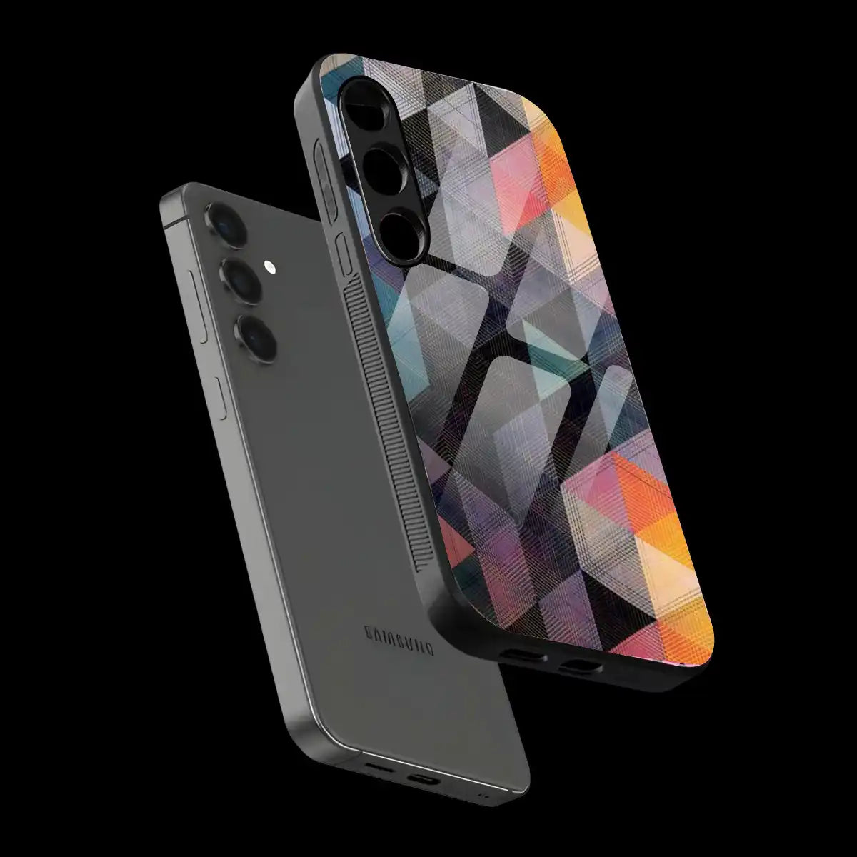 Geometric Prism Grid - Glass Case For Samsung Models