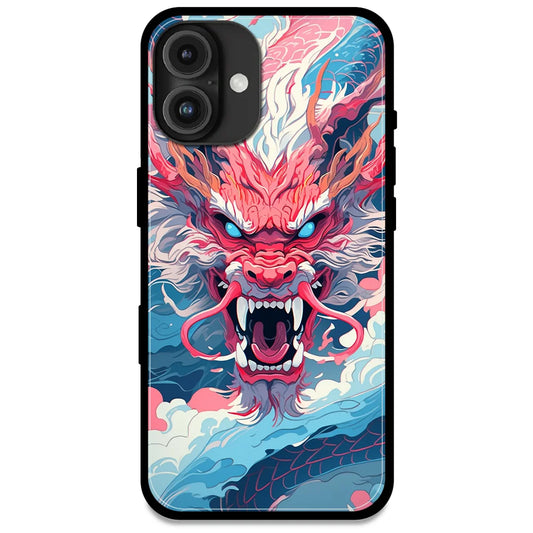 Pink Dragon - Glossy Metal Silicone Case For Apple iPhone 16 Models