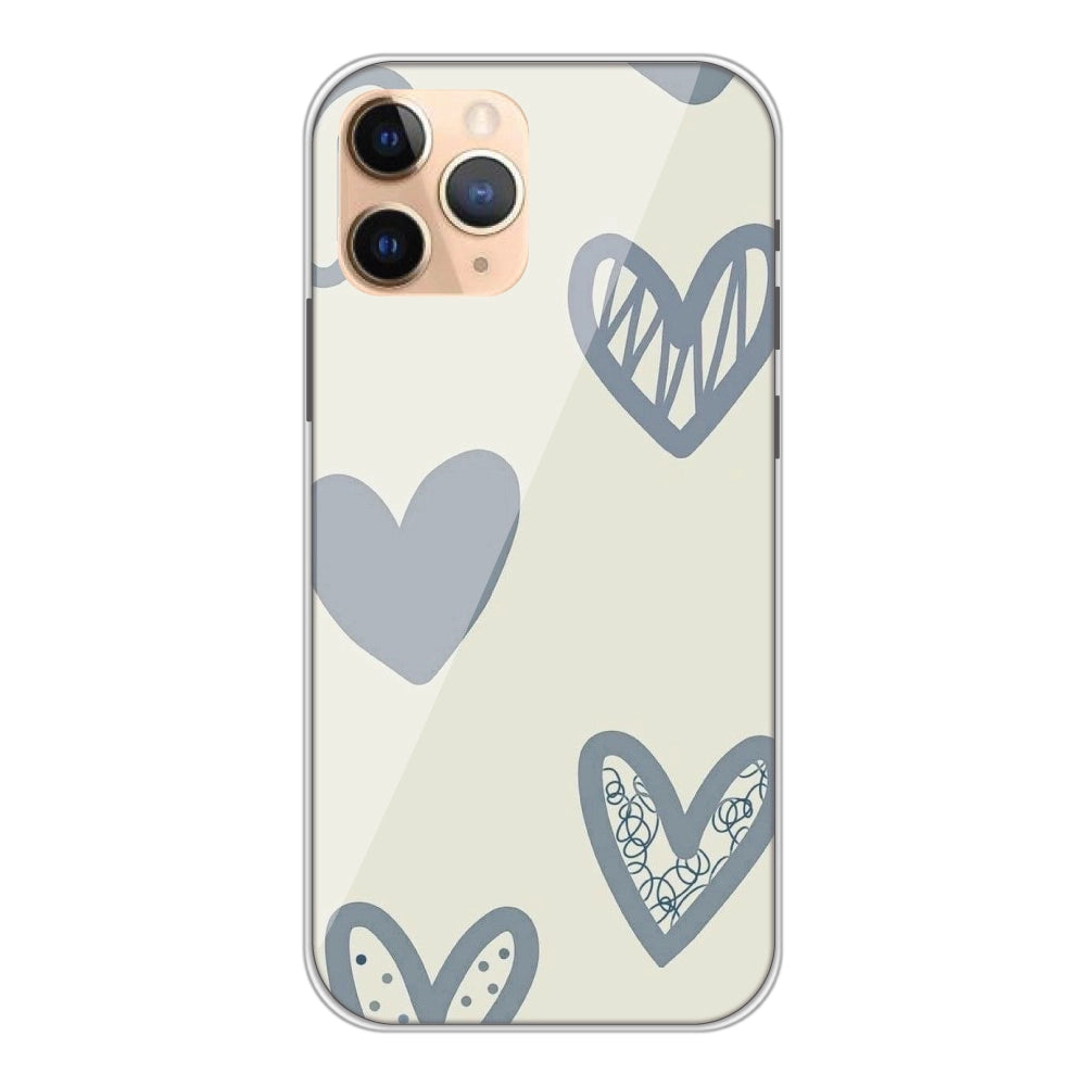Light Blue Hearts - Silicone Case For Apple iPhone Models apple iphone 11 pro max