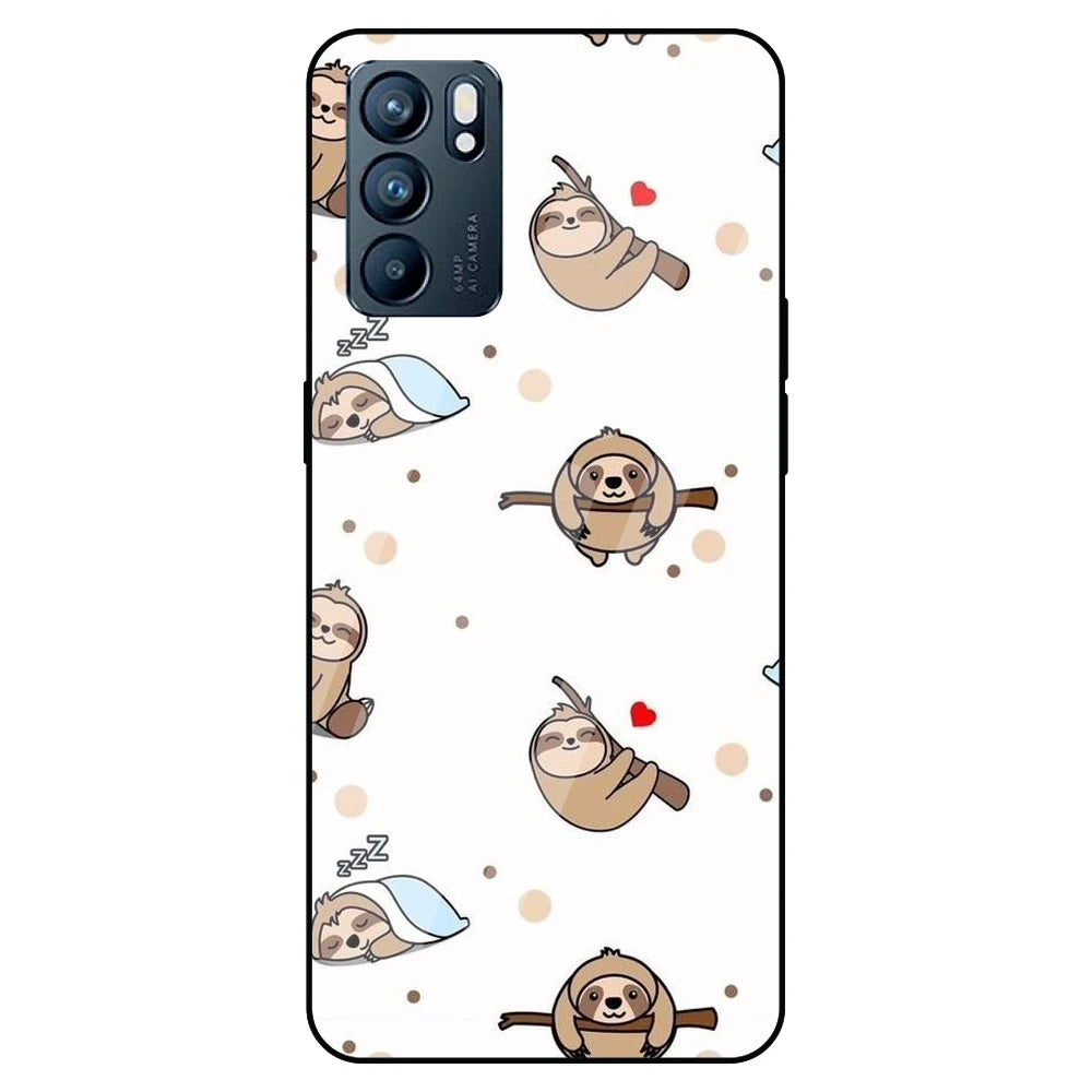 Sloths - Glass Case For Oppo Models