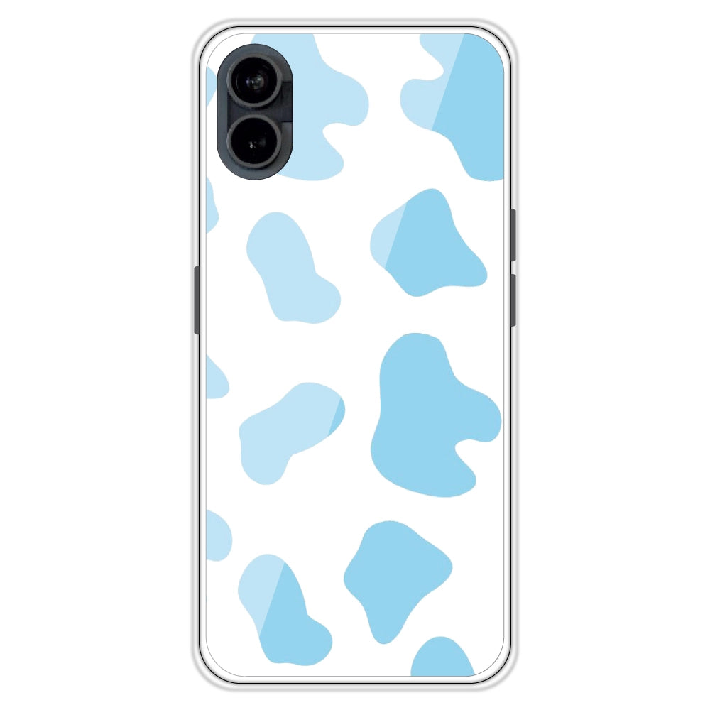 Blue Cow Print - Clear Printed Case For Nothing Models