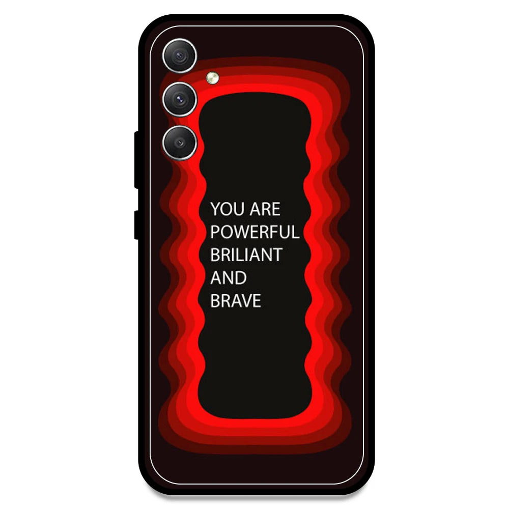 'You Are Powerful, Brilliant & Brave' - Red Armor Case For Samsung Models Samsung A34 5G