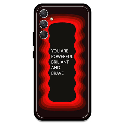 'You Are Powerful, Brilliant & Brave' - Red Armor Case For Samsung Models Samsung A34 5G