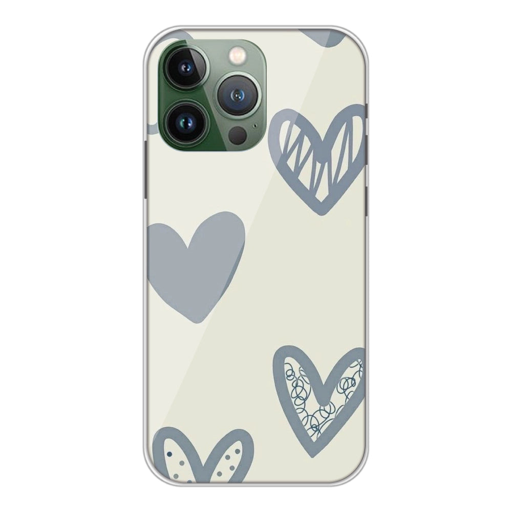 Light Blue Hearts - Silicone Case For Apple iPhone Models apple iphone 13 pro max