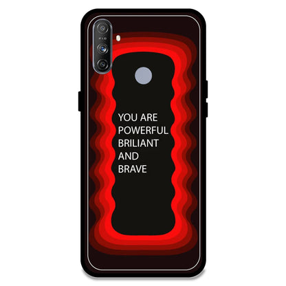 'You Are Powerful, Brilliant & Brave' - Red Armor Case For Realme Models Realme Narzo 20A