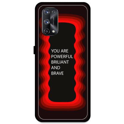 'You Are Powerful, Brilliant & Brave' - Red Armor Case For Realme Models Realme X7 Pro