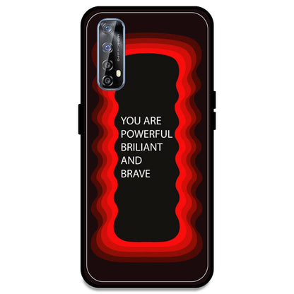 'You Are Powerful, Brilliant & Brave' - Red Armor Case For Realme Models Realme 7