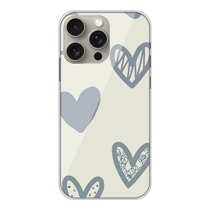 Light Blue Hearts - Silicone Case For Apple iPhone Models apple iphone 15 pro max