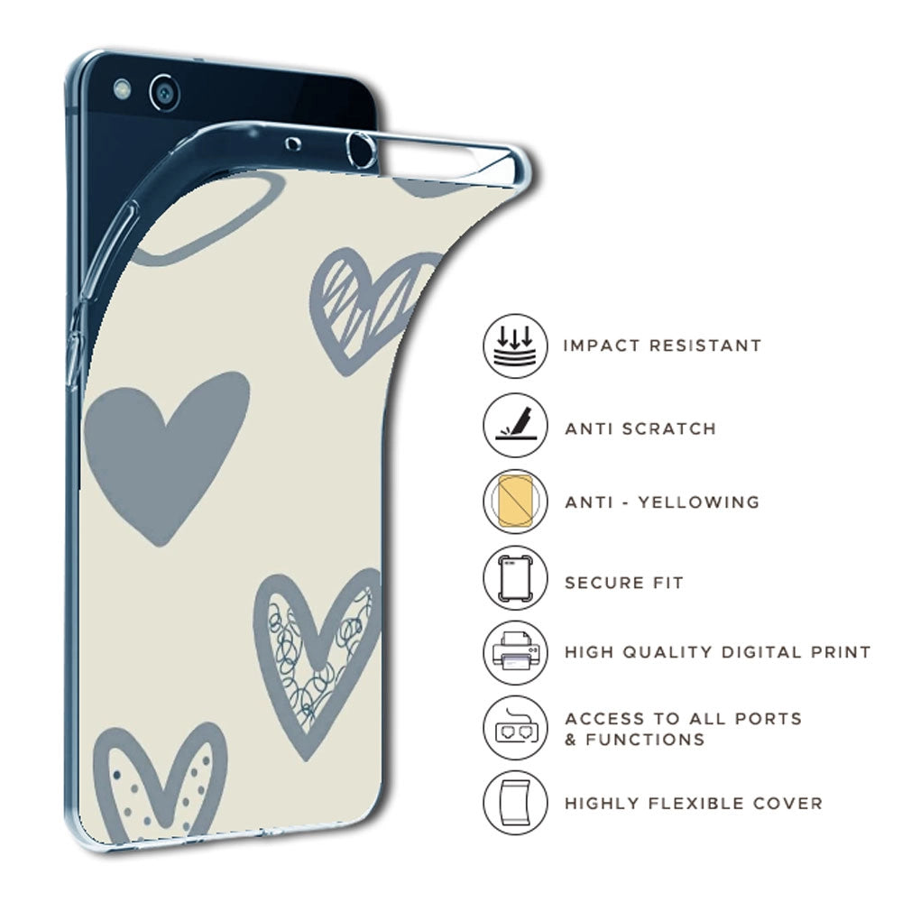 Light Blue Hearts - Printed Silicon Case For Apple iPhone Models infographic