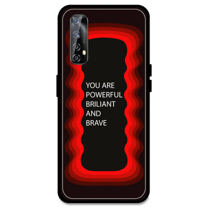 'You Are Powerful, Brilliant & Brave' - Red Armor Case For Realme Models Realme Narzo 20 Pro