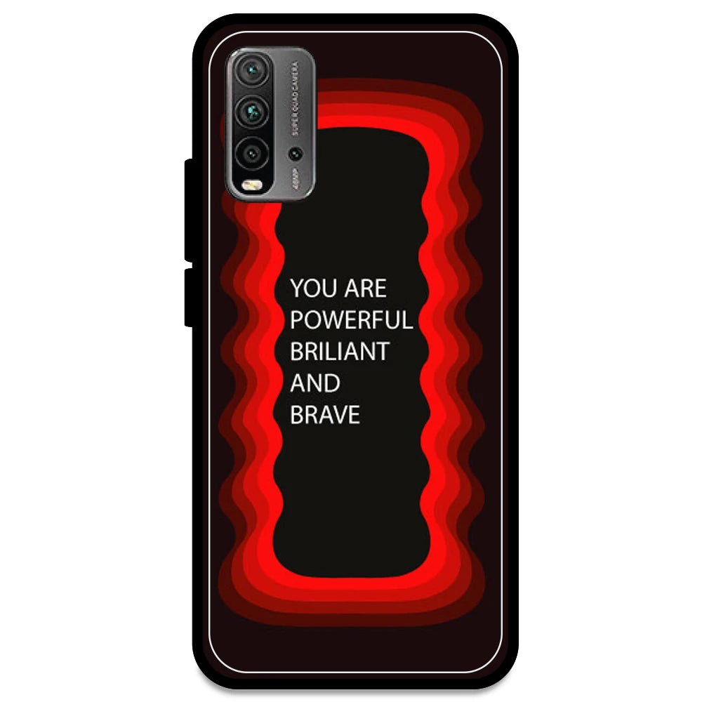 'You Are Powerful, Brilliant & Brave' - Red Armor Case For Redmi Models Redmi Note 9 Power