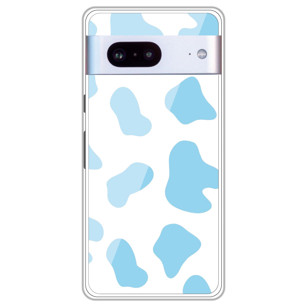 Blue Cow Print - Clear Printed Case For Google Models