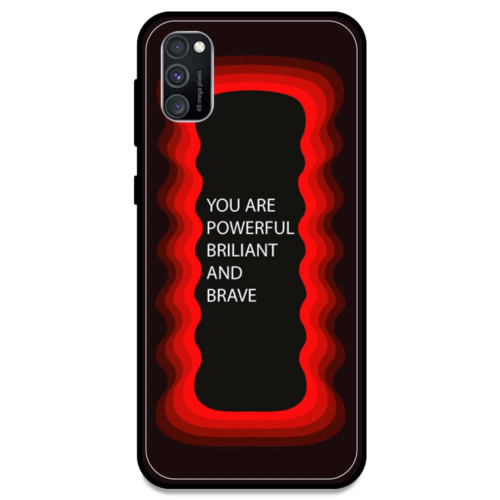 'You Are Powerful, Brilliant & Brave' - Red Armor Case For Samsung Models Samsung M30s