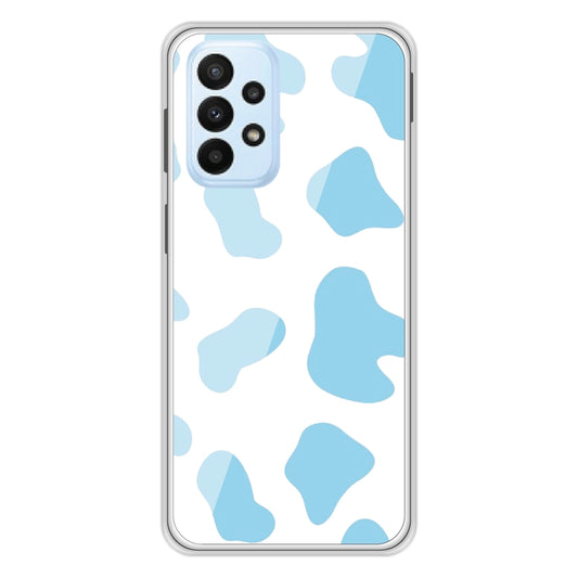 Blue Cow Print - Clear Printed Silicone Case For Samsung Models