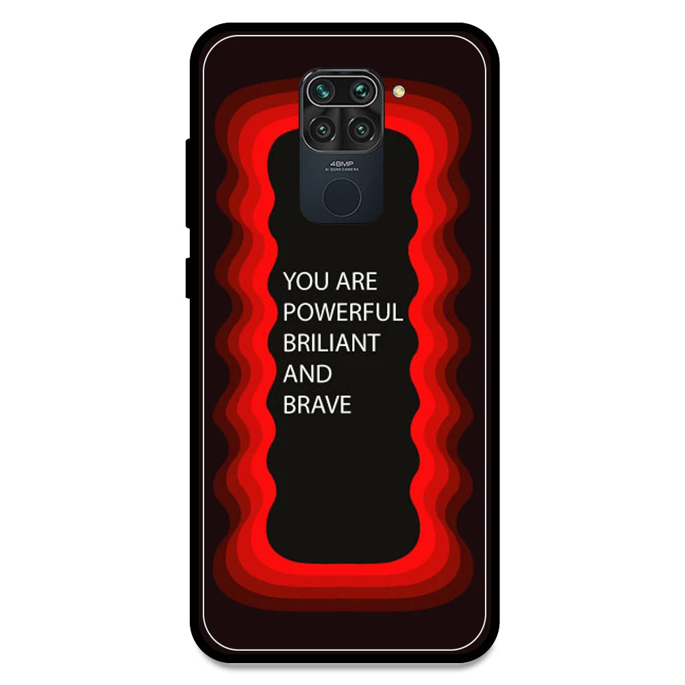 'You Are Powerful, Brilliant & Brave' - Red Armor Case For Redmi Models Redmi Note 9