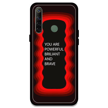 'You Are Powerful, Brilliant & Brave' - Red Armor Case For Realme Models Realme Narzo 10