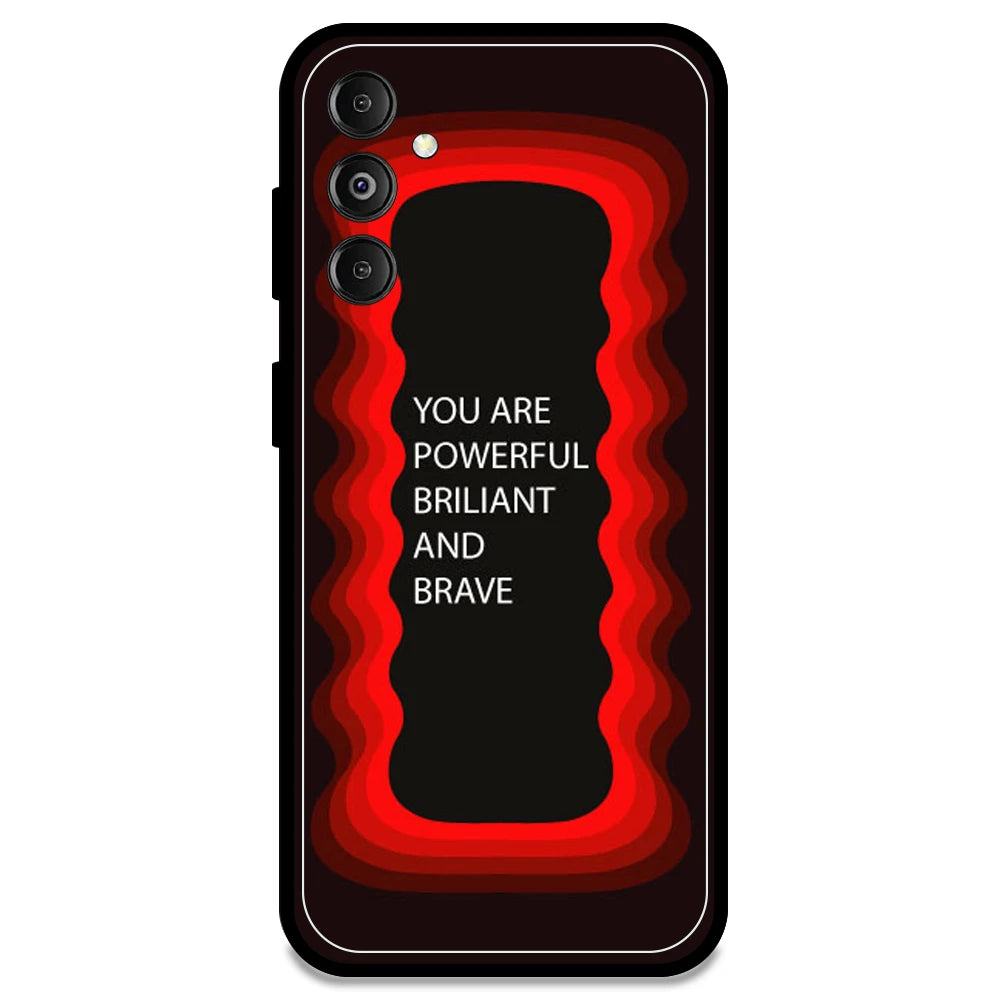 'You Are Powerful, Brilliant & Brave' - Red Armor Case For Samsung Models Samsung M14 5G