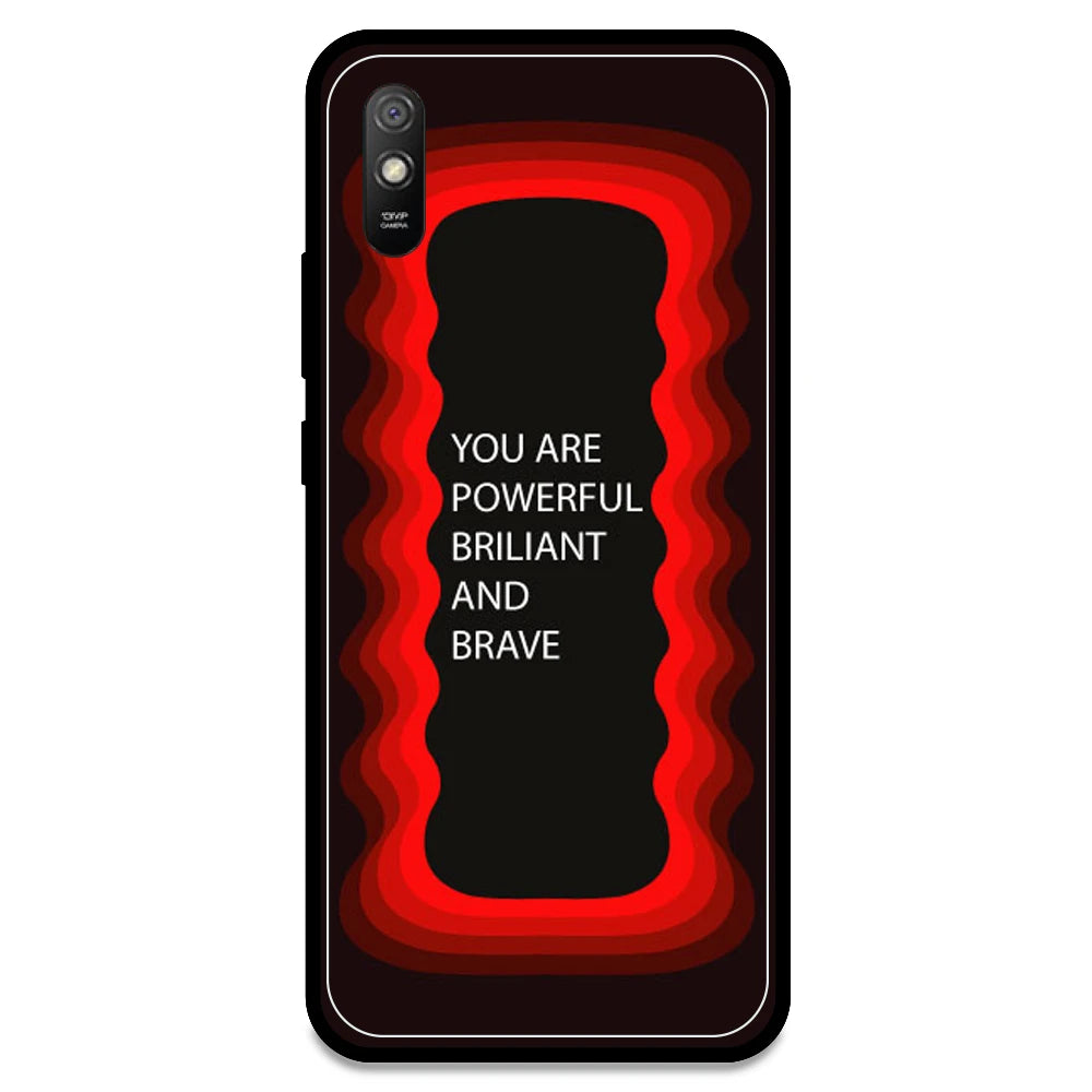 'You Are Powerful, Brilliant & Brave' - Red Armor Case For Redmi Models Redmi Note 9A