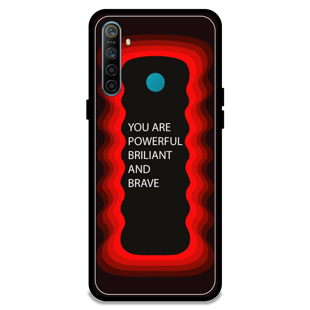 'You Are Powerful, Brilliant & Brave' - Red Armor Case For Realme Models Realme 5i
