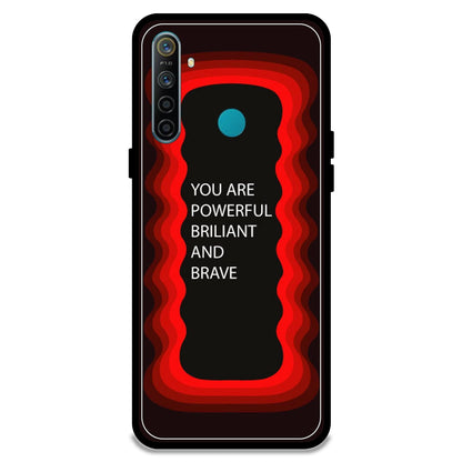 'You Are Powerful, Brilliant & Brave' - Red Armor Case For Realme Models Realme 5i