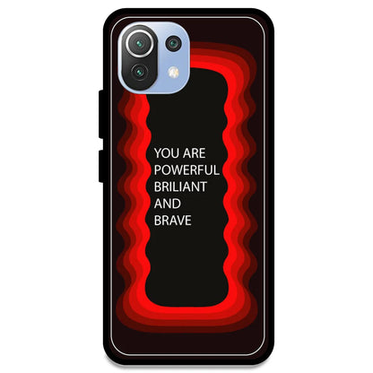 'You Are Powerful, Brilliant & Brave' - Red Armor Case For Redmi Models Redmi Note 11 Lite