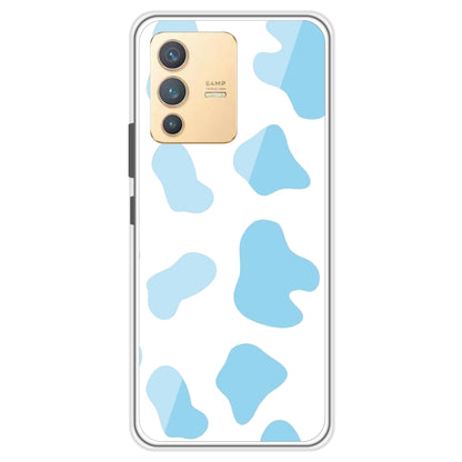 Blue Cow Print - Clear Printed Case For Vivo Models