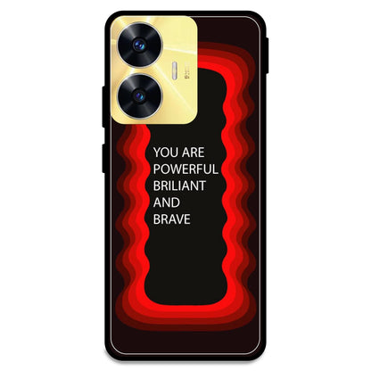 'You Are Powerful, Brilliant & Brave' - Red Armor Case For Realme Models Realme C55