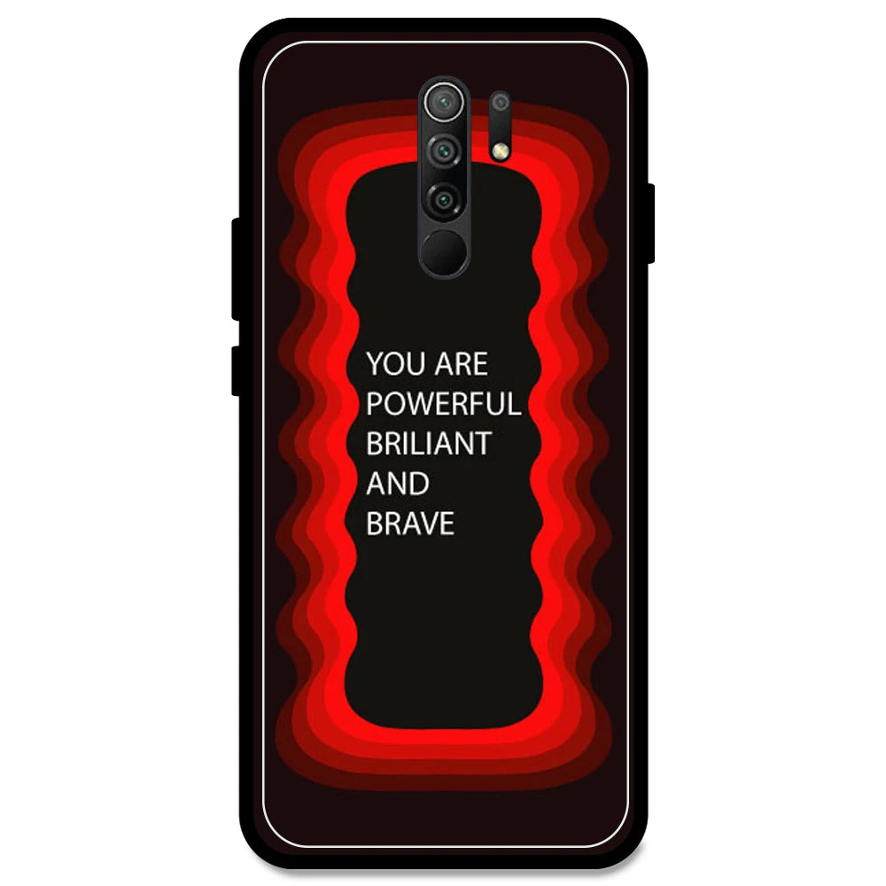 'You Are Powerful, Brilliant & Brave' - Red Armor Case For Redmi Models Redmi Note 9 Prime