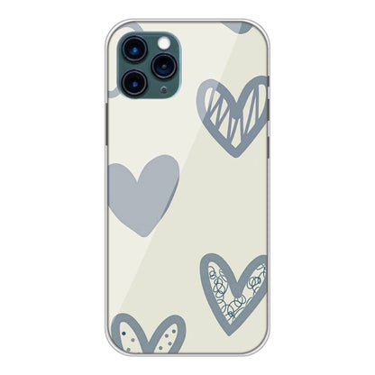 Light Blue Hearts - Silicone Case For Apple iPhone Models apple iphone 11 pro 