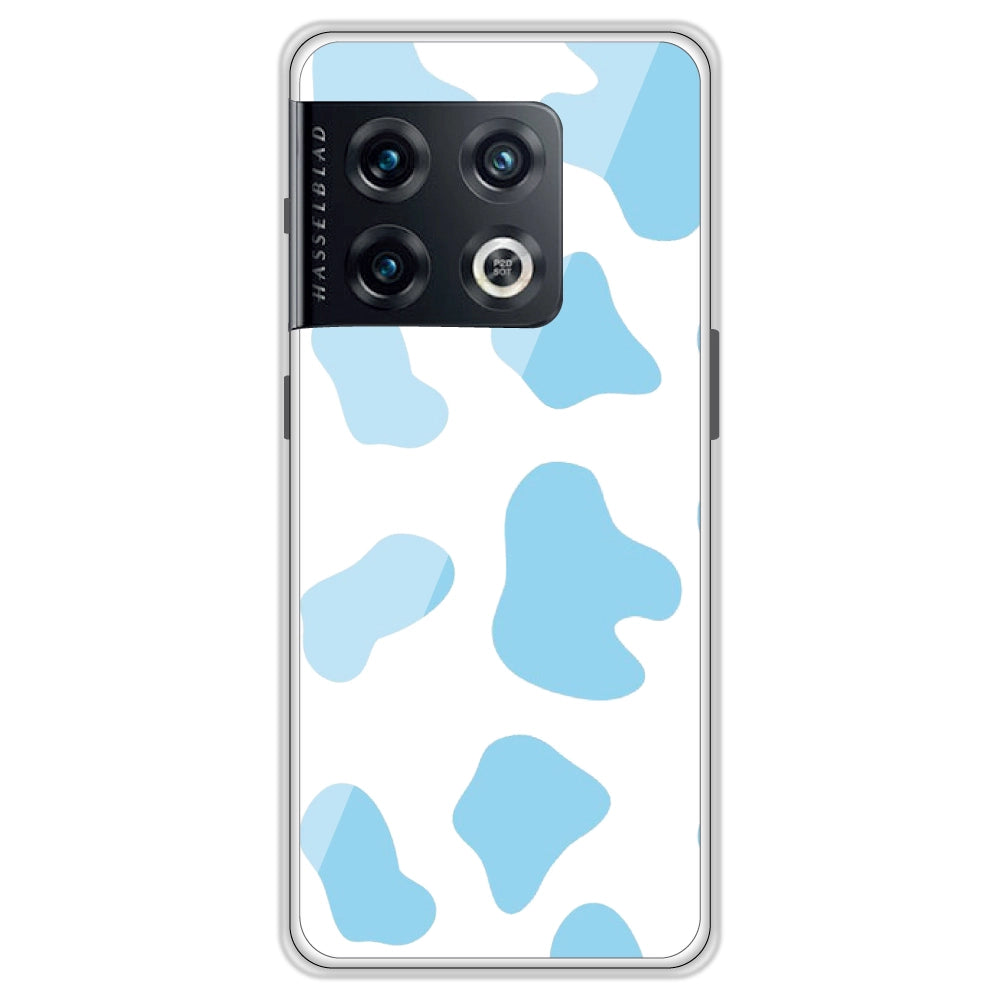 Blue Cow Print - Clear Printed Silicone Case For OnePlus Models