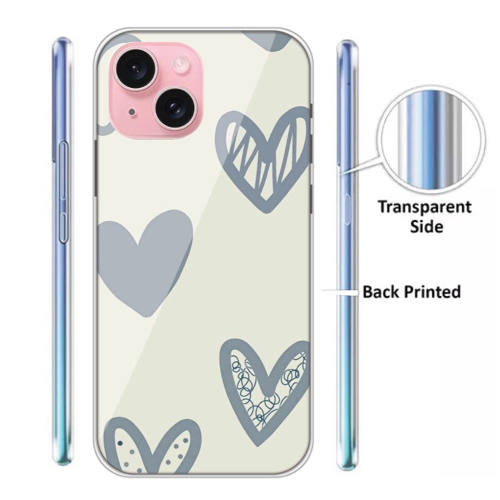 Light Blue Hearts - Printed Silicon Case For Apple iPhone Models infographic