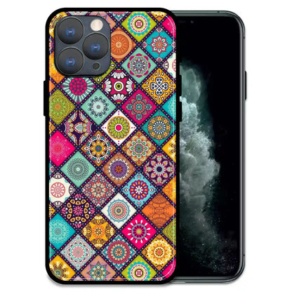 'Boho Mosaic Tiles - Glossy Metal Silicone Case For Apple iPhone 11 Pro Max