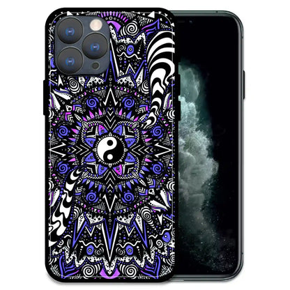 'Yin-Yang Mandala Design - Glossy Metal Silicone Case For Apple iPhone 11 Pro Max