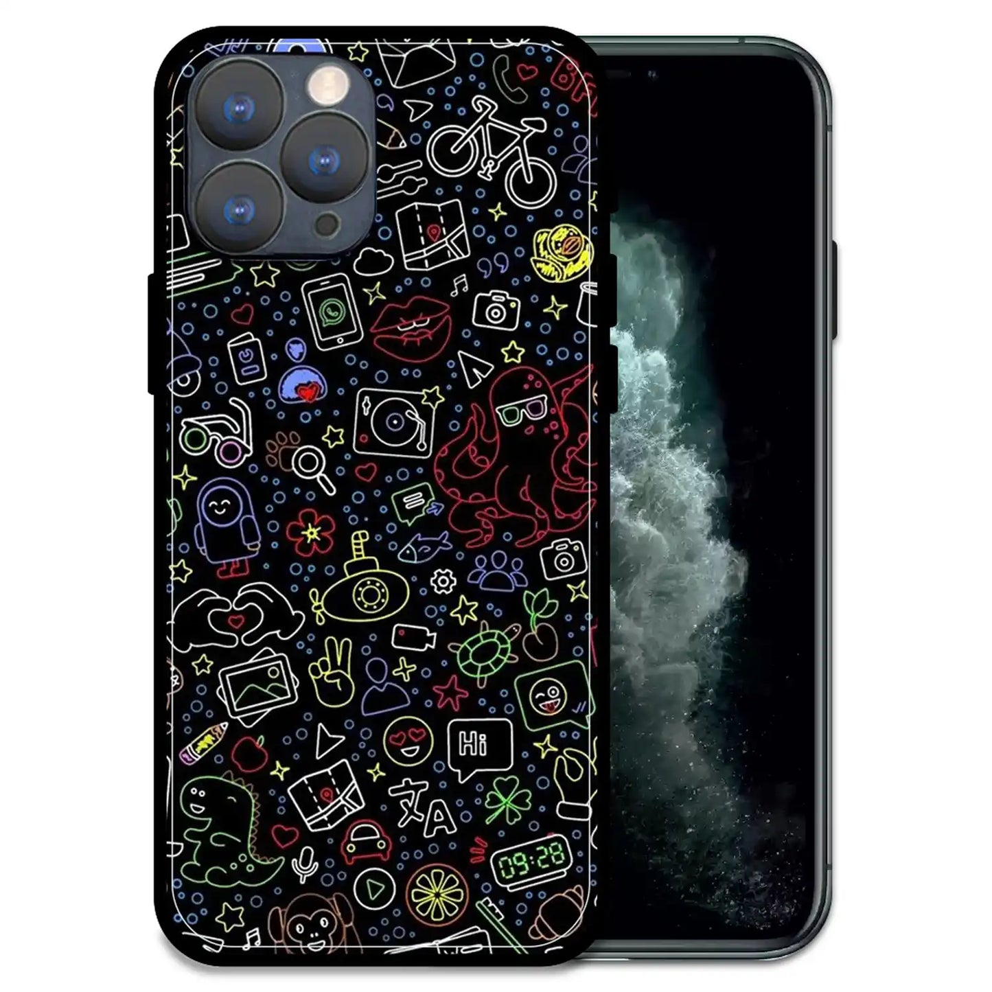 'Doodleverse Nightlife - Glossy Metal Silicone Case For Apple iPhone 11 Pro Max