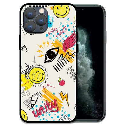 'Smiley Graffiti Pop - Glossy Metal Silicone Case For Apple iPhone 11 Pro Max