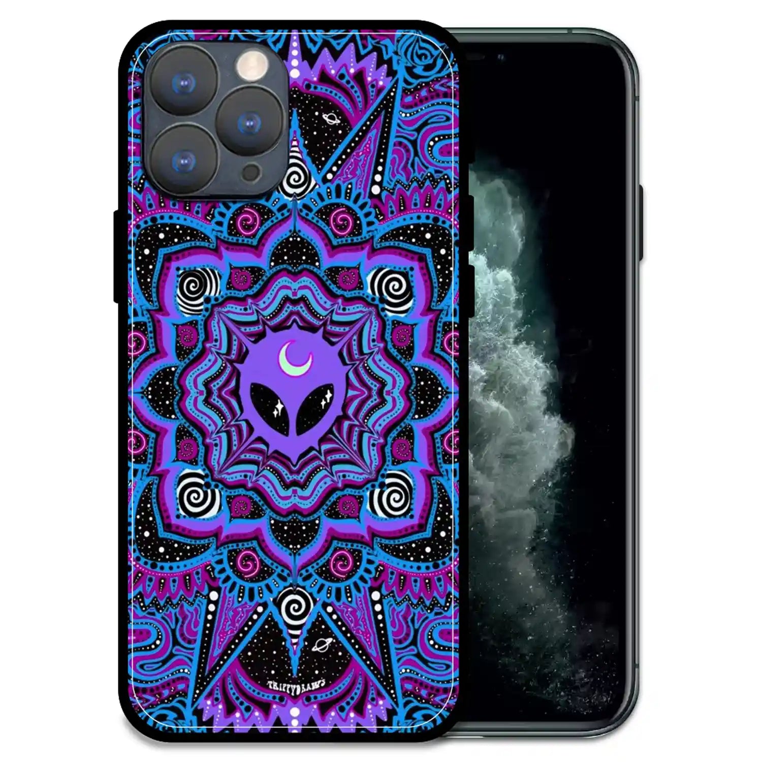 'Alien Mandala Design - Glossy Metal Silicone Case For Apple iPhone 11 Pro Max