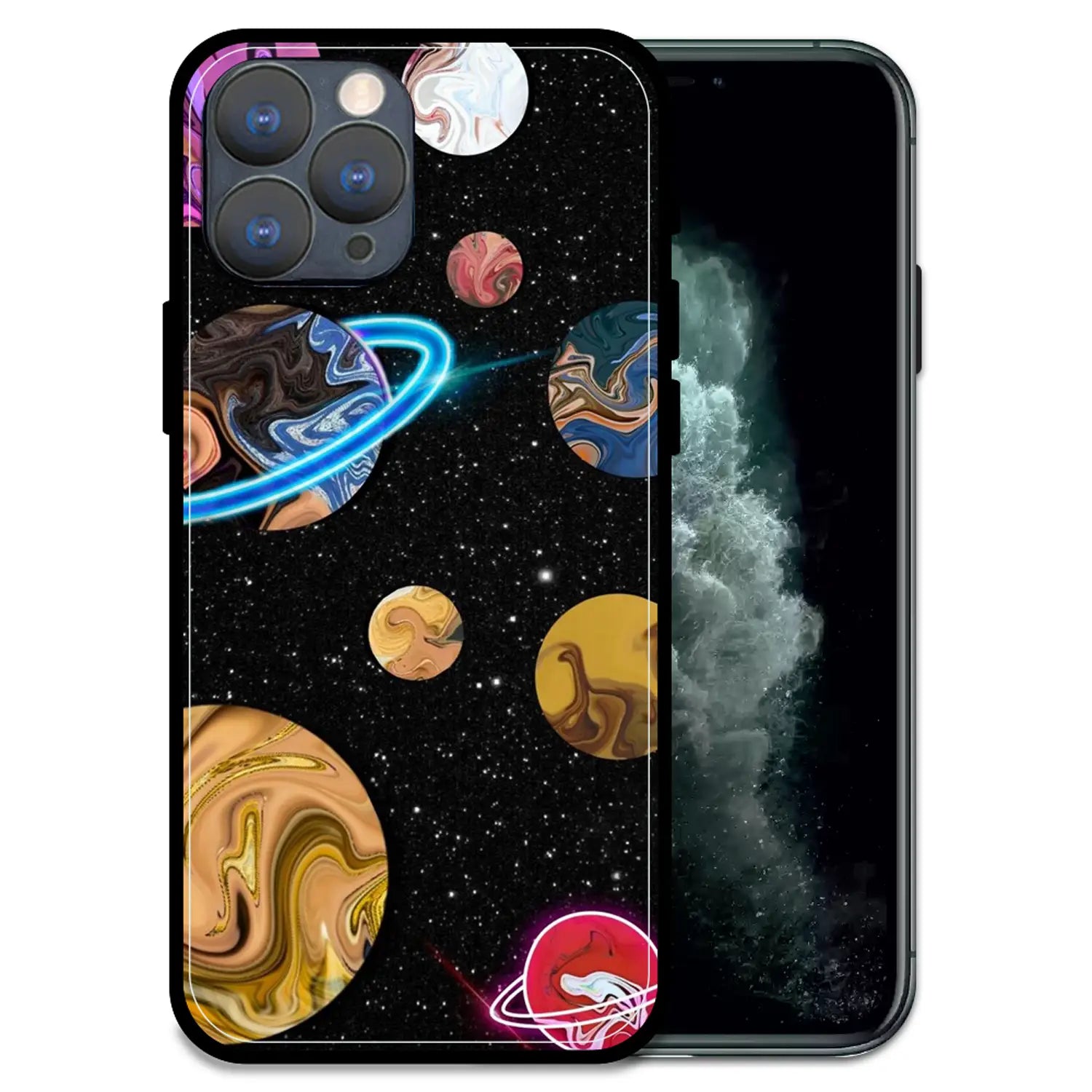 'Cosmic Swirl Galaxy - Glossy Metal Silicone Case For Apple iPhone 11 Pro