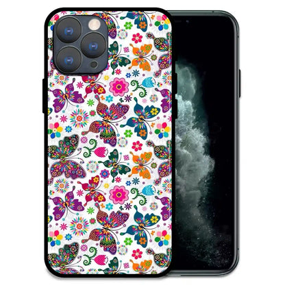 'Whimsical Butterflies Garden - Glossy Metal Silicone Case For Apple iPhone 11 Pro