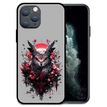 'Crimson Owl Mystique - Glossy Metal Silicone Case For Apple iPhone 11 Pro