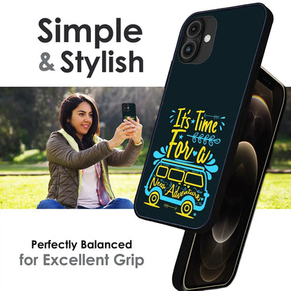 'Adventure Awaits - Glossy Metal Silicone Case For Apple iPhone Infographic