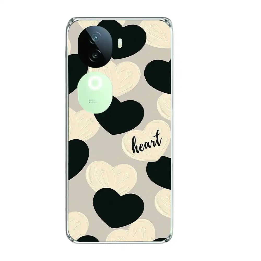 Black And White Heart - Printed Silicone Case For IQOO Infographic