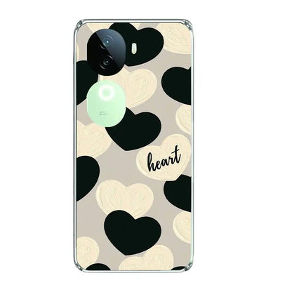 Black And White Heart - Printed Silicone Case For IQOO Infographic