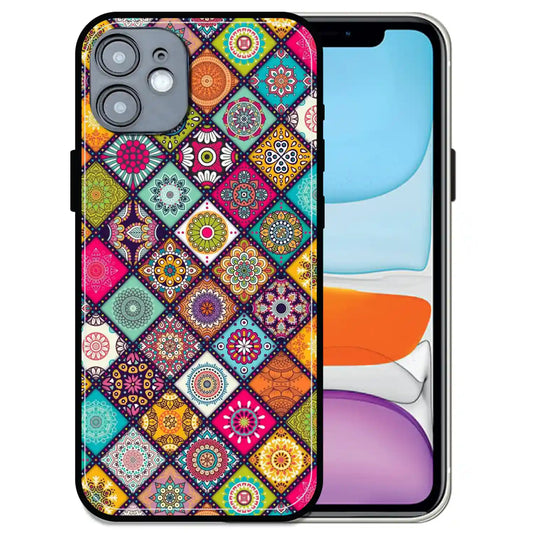 'Boho Mosaic Tiles - Glossy Metal Silicone Case For Apple iPhone 11