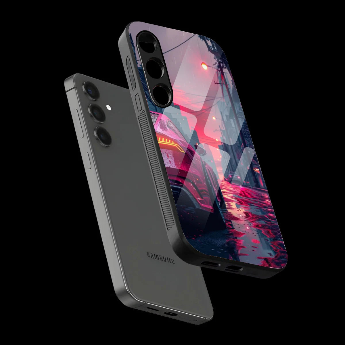 Neon Street Racer - Glass Case For Samsung Galaxy Infographic