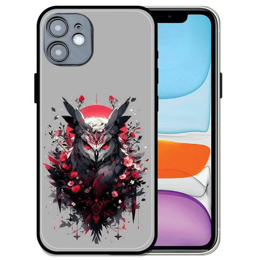 'Crimson Owl Mystique - Glossy Metal Silicone Case For Apple iPhone 11