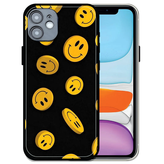'Bold Smileys - Glossy Metal Silicone Case For Apple iPhone 11